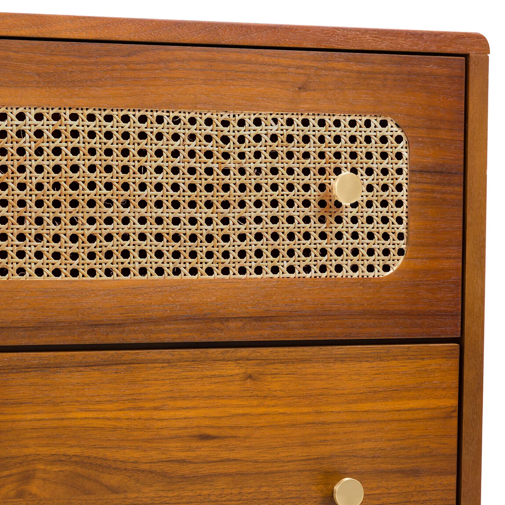 Комод с 6-ю ящиками с декором из ротанга Degarmo Chest of Drawers