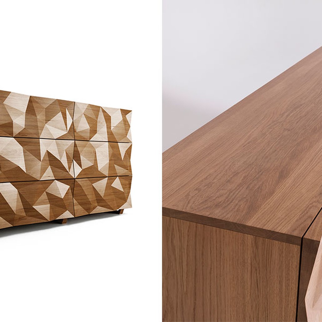 Комод с большими угловыми фигурами, 3 уровня Geometric Greece