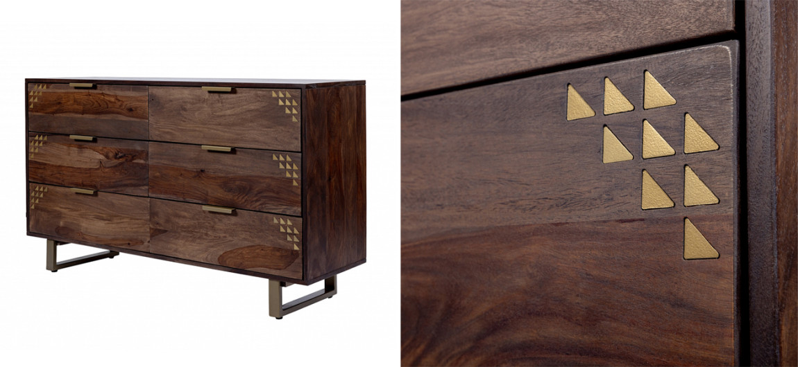 Комод с выдвижными ящиками из массива дерева Шишам Indian Rosewood