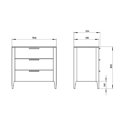 Комод с выдвижными ящиками из массива дуба Type oak