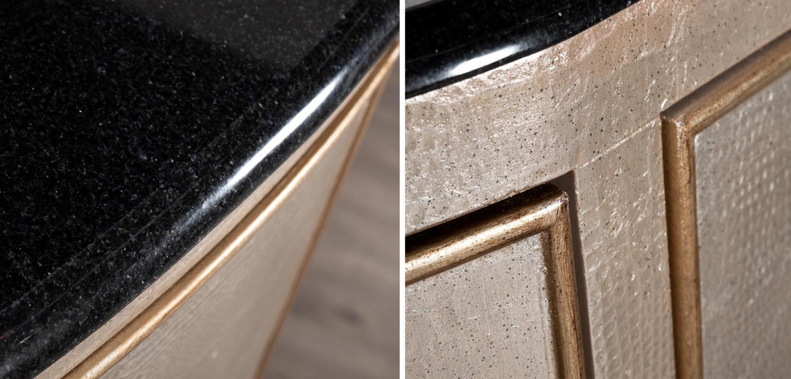 Комод с гранитной столешницей Renold silver Серебристый