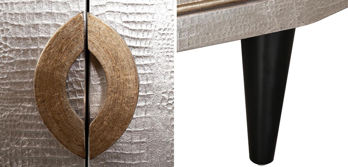 Комод с гранитной столешницей Renold silver Серебристый