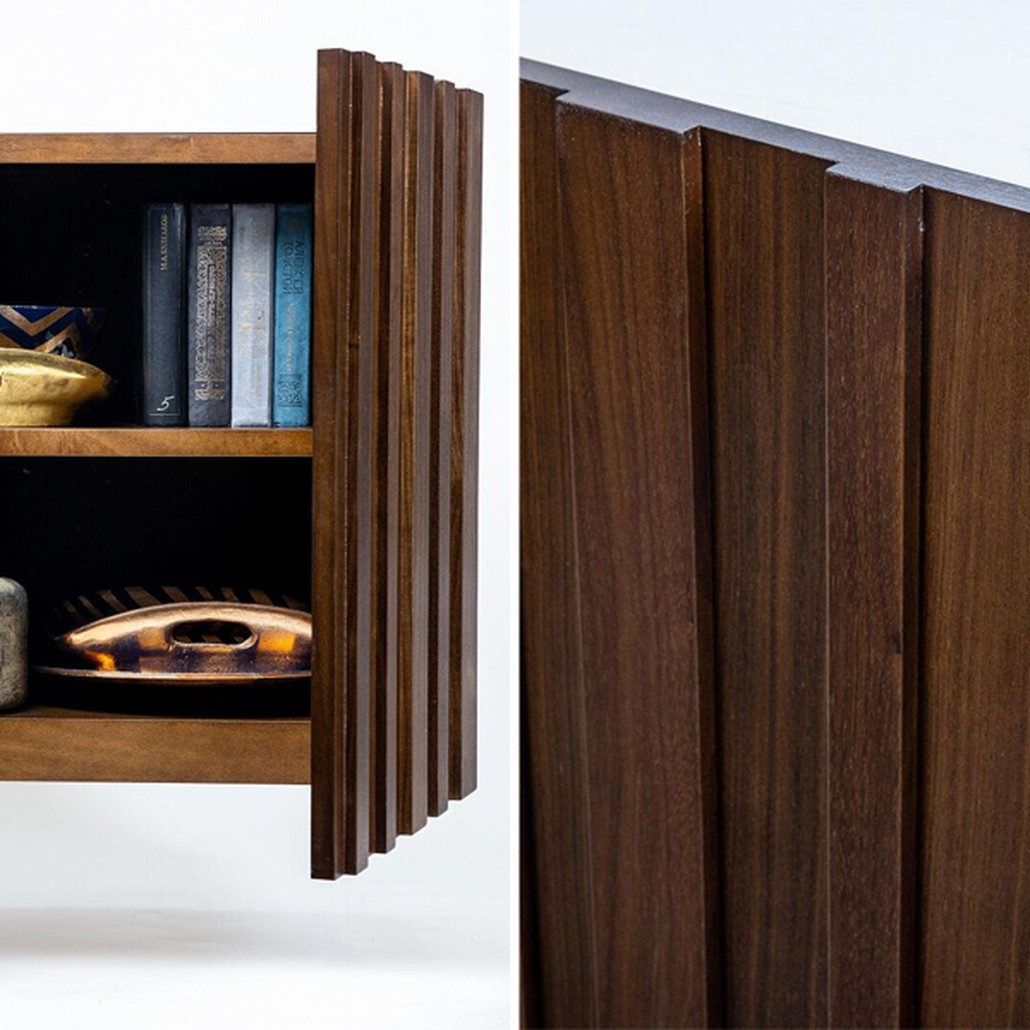 Комод с мраморной столешницей Walnut Veneer