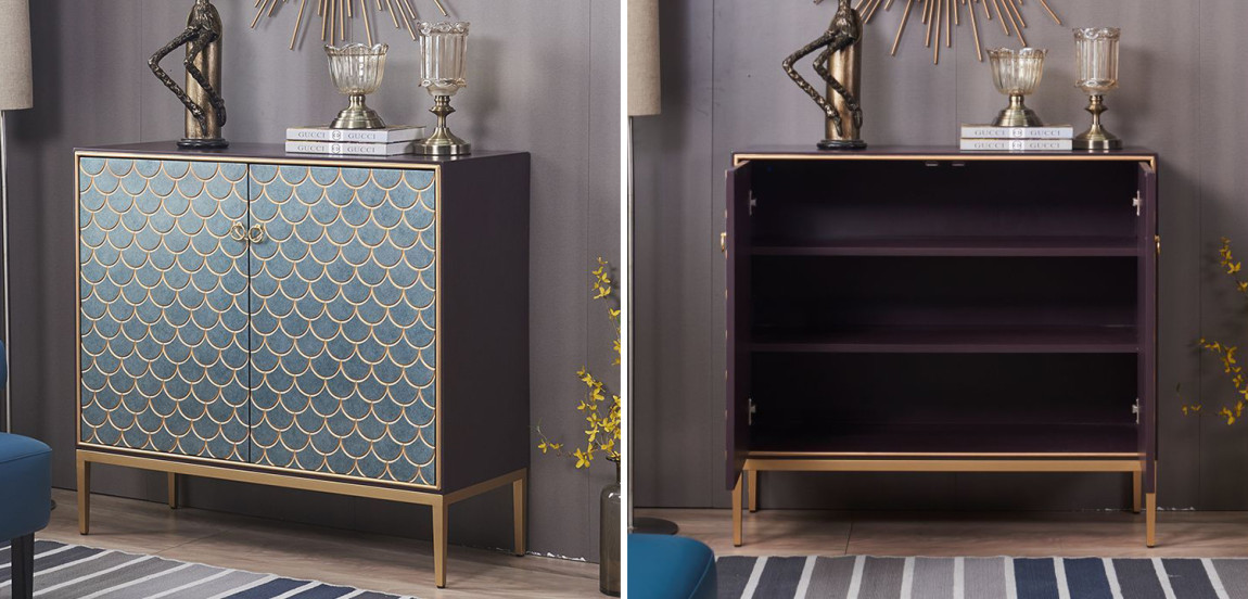 Комод с орнаментом Рыбья чешуя Cateline Scale Pattern Chest of Drawers