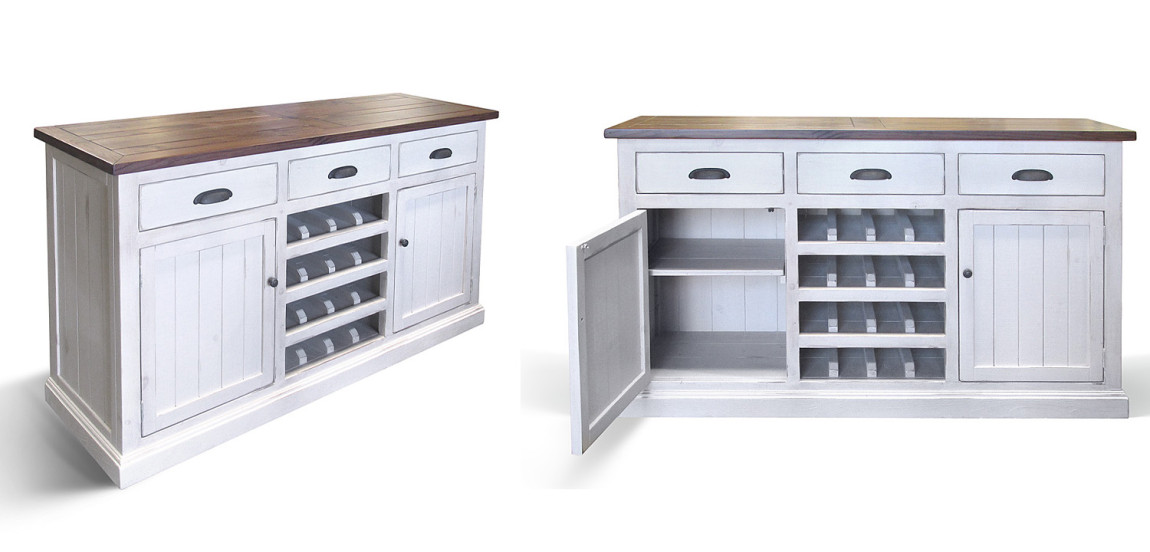 Комод с отделением для хранения вина Brigida Provence HARMONIE Wine Server Белый