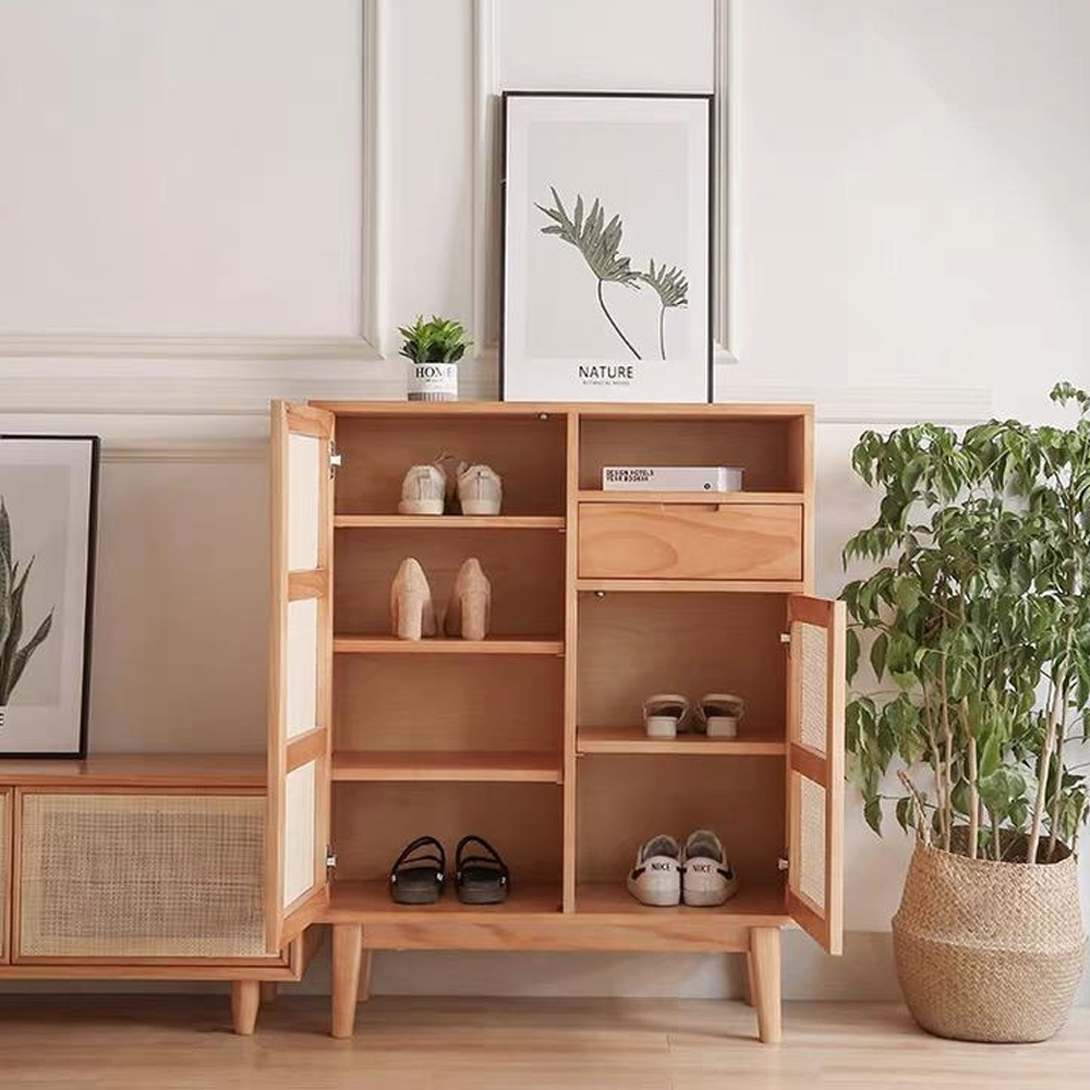 Комод с плетеными дверками и открытой нишей  с ящиком Dora Sideboard