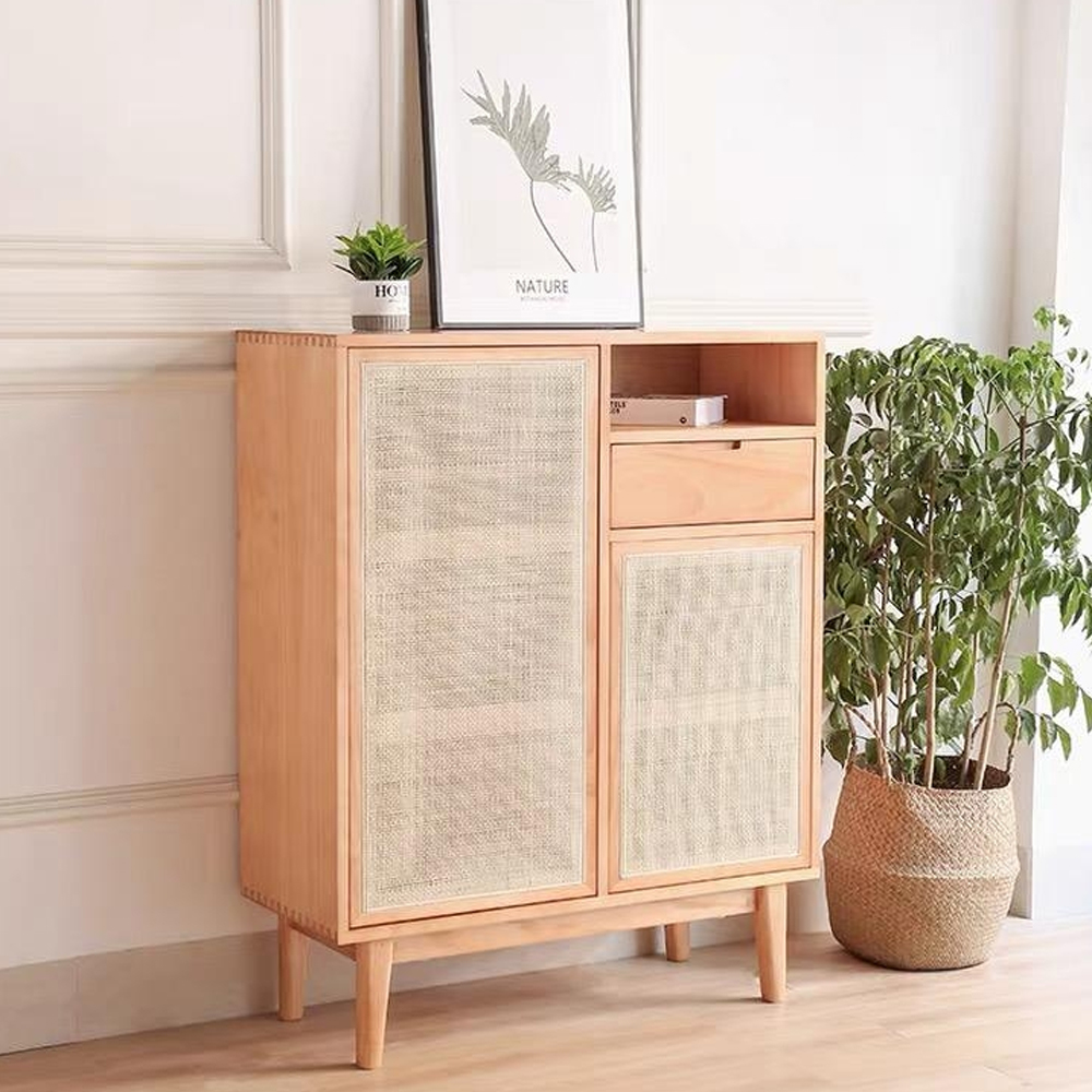 Комод с плетеными дверками и открытой нишей  с ящиком Dora Sideboard