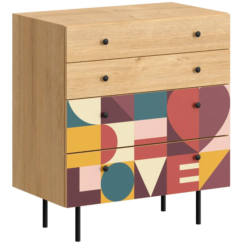 Комод с принтом на ящиках Elise Chest of Drawers