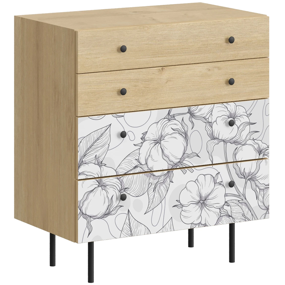 Комод с принтом на ящиках Elise Chest of Drawers