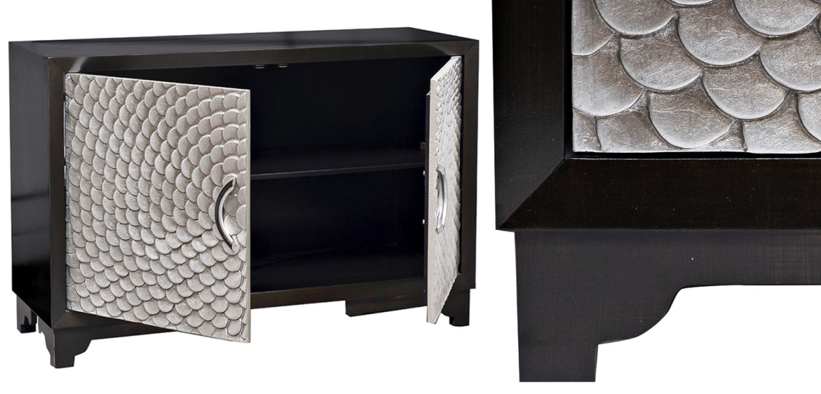 Комод с рельефным орнаментом Рыбья чешуя Fish scales Chest of drawers