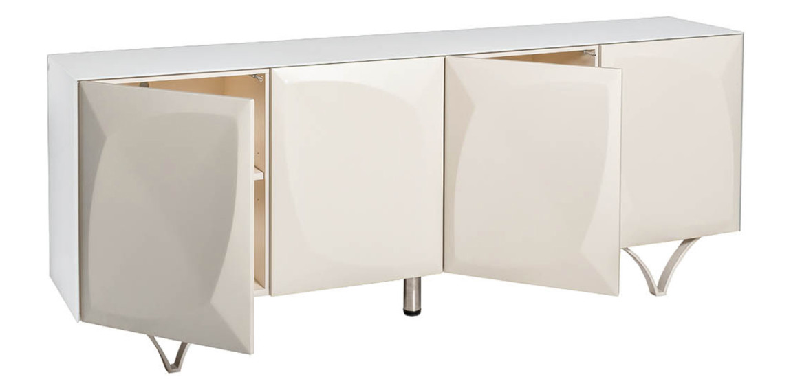 Комод с рельефным фасадом White Orchid Rectangular Белый