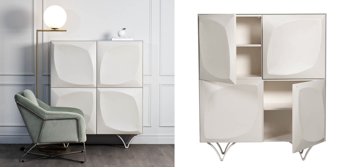 Комод с рельефным фасадом White Orchid Белый