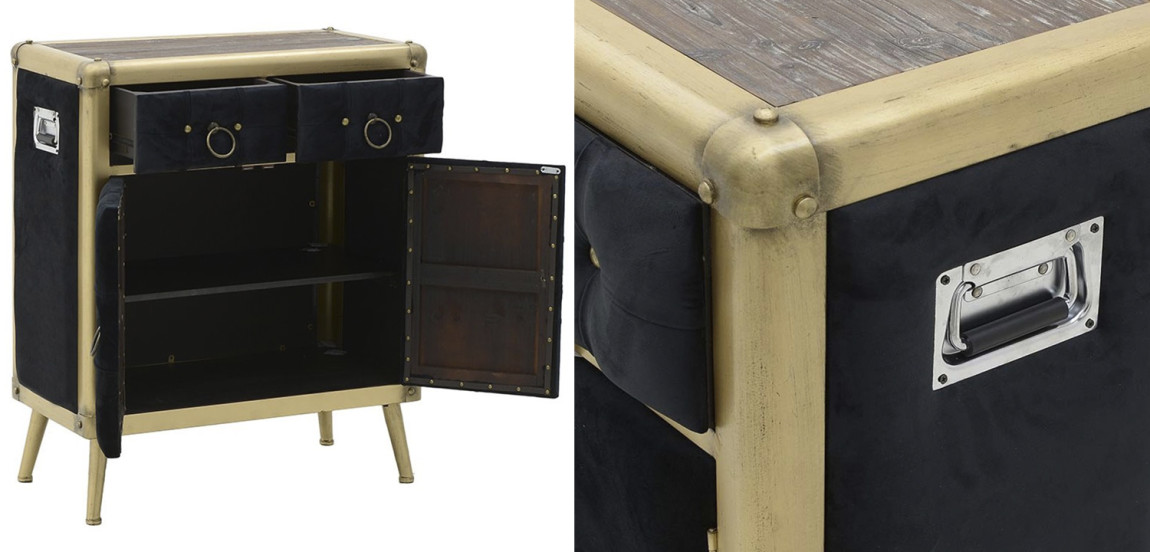 Комод с текстильной обивкой Jokum Chest of Drawers Черный