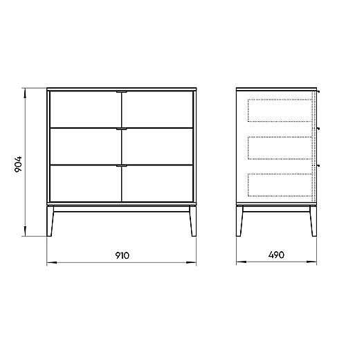 Комод темно-серый с выдвижными ящиками цвета древесины Fjord