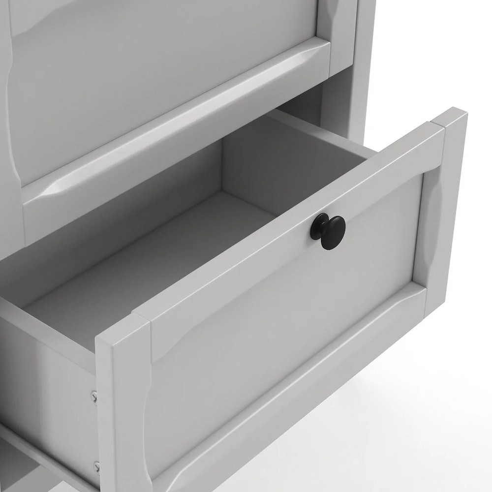 Комод узкий с 5-ю ящиками серый Silva Grey Chest of Drawers