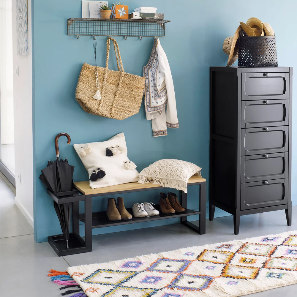 Комод узкий с 5-ю ящиками серый Silva Grey Chest of Drawers