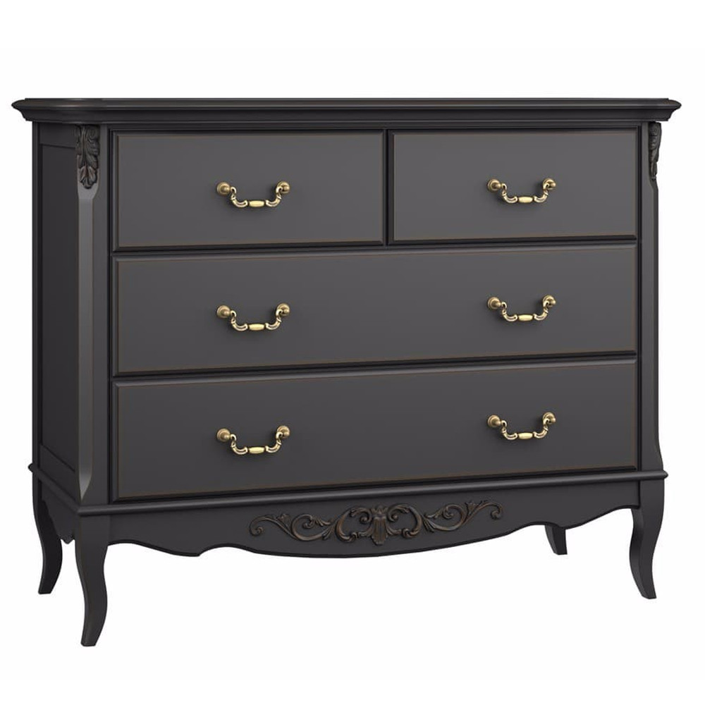 Комод черный из массива бука в стиле прованс Black Provence