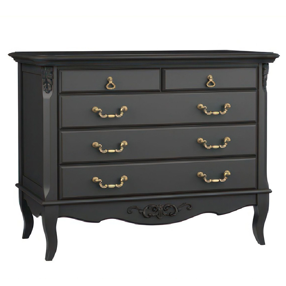 Комод черный из массива бука в стиле прованс Black Provence