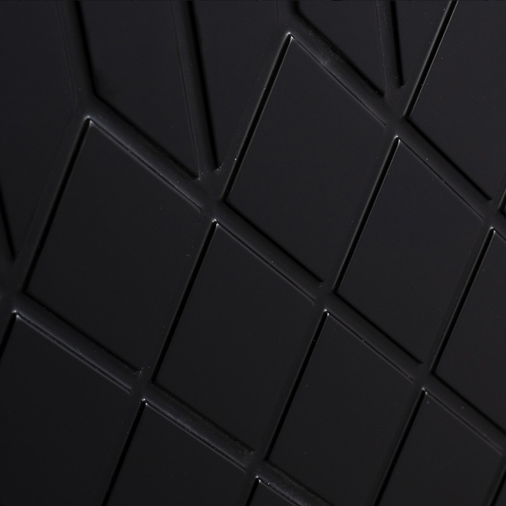 Комод черный округлой формы с рельефным фасадом Black Cut