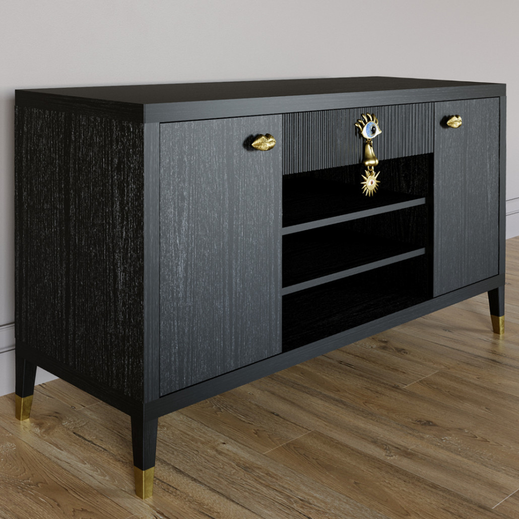 Комод-буфет Elsa Dreams Black с открытыми полками