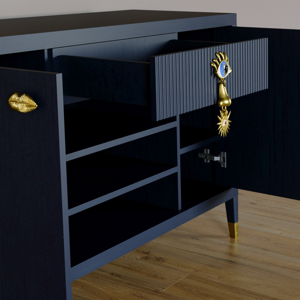 Комод-буфет Elsa Dreams Blue с открытыми полками