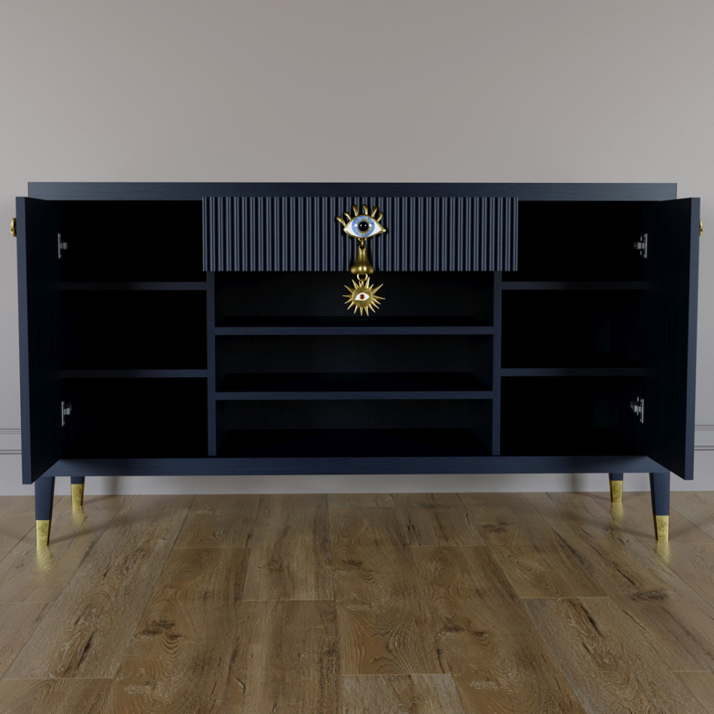 Комод-буфет Elsa Dreams Blue с открытыми полками