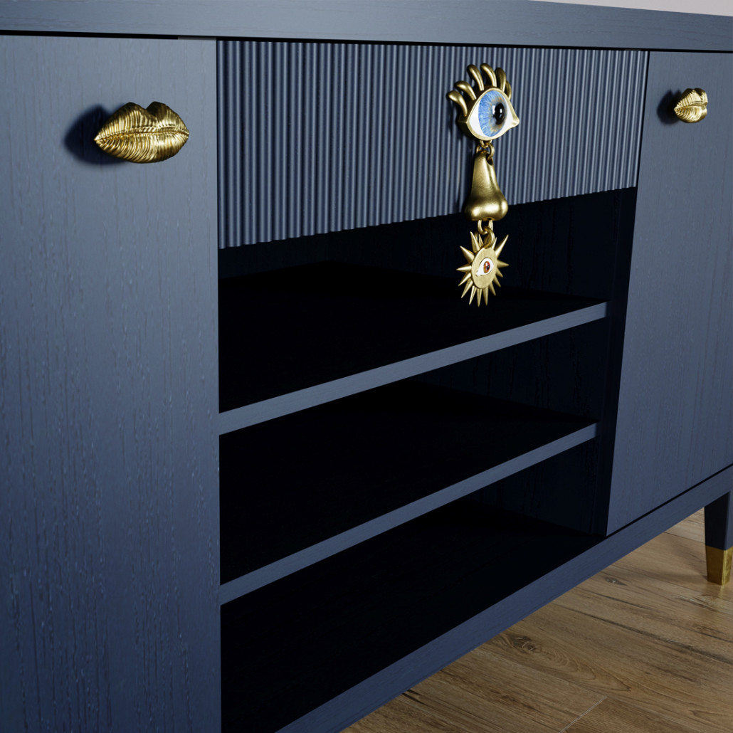 Комод-буфет Elsa Dreams Blue с открытыми полками