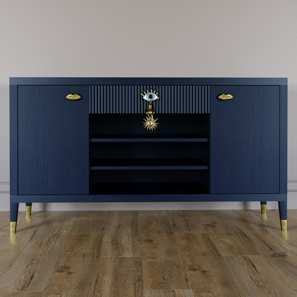 Комод-буфет Elsa Dreams Blue с открытыми полками