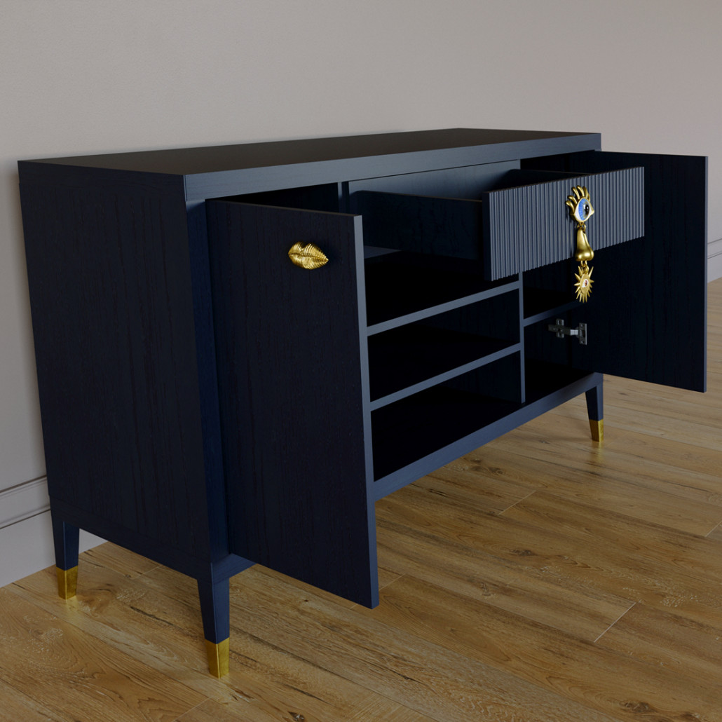 Комод-буфет Elsa Dreams Blue с открытыми полками