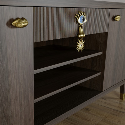 Комод-буфет Elsa Dreams Walnut с открытыми полками