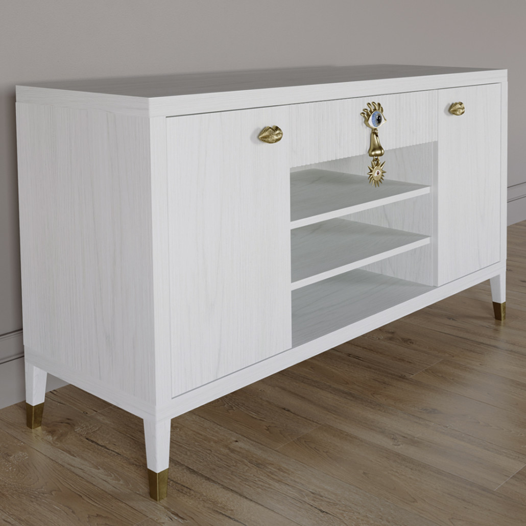 Комод-буфет Elsa Dreams White с открытыми полками