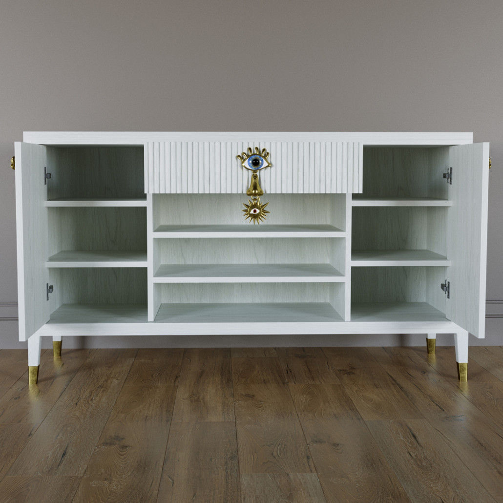 Комод-буфет Elsa Dreams White с открытыми полками