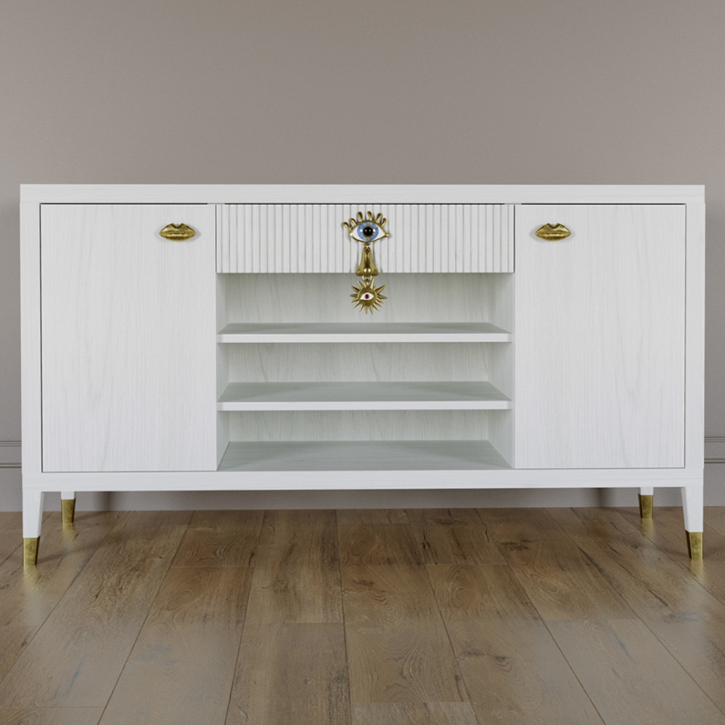 Комод-буфет Elsa Dreams White с открытыми полками
