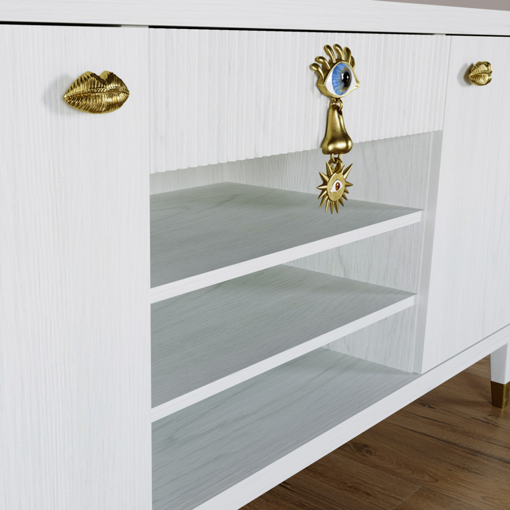Комод-буфет Elsa Dreams White с открытыми полками