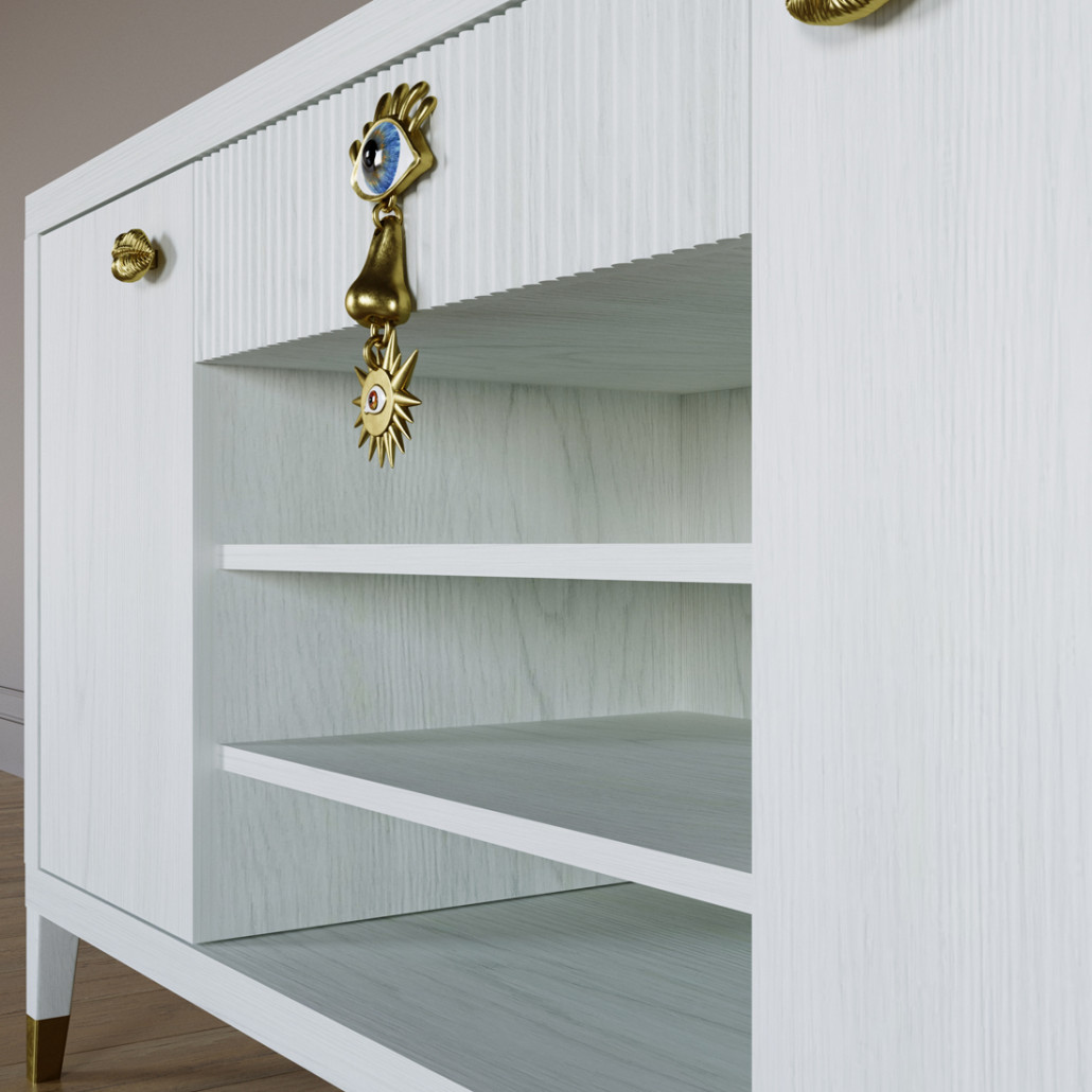 Комод-буфет Elsa Dreams White с открытыми полками