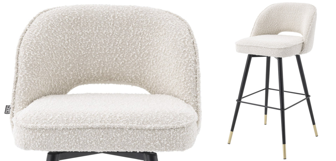 Комплект барных стульев Eichholtz Bar Stool Cliff set of 2 Boucle cream