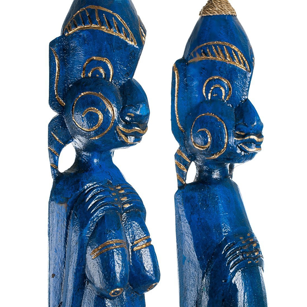 Комплект из 2-х деревянных статуэток Asmat Statuettes Blue Green