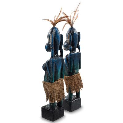 Комплект из 2-х деревянных статуэток Asmat Statuettes Dark Blue