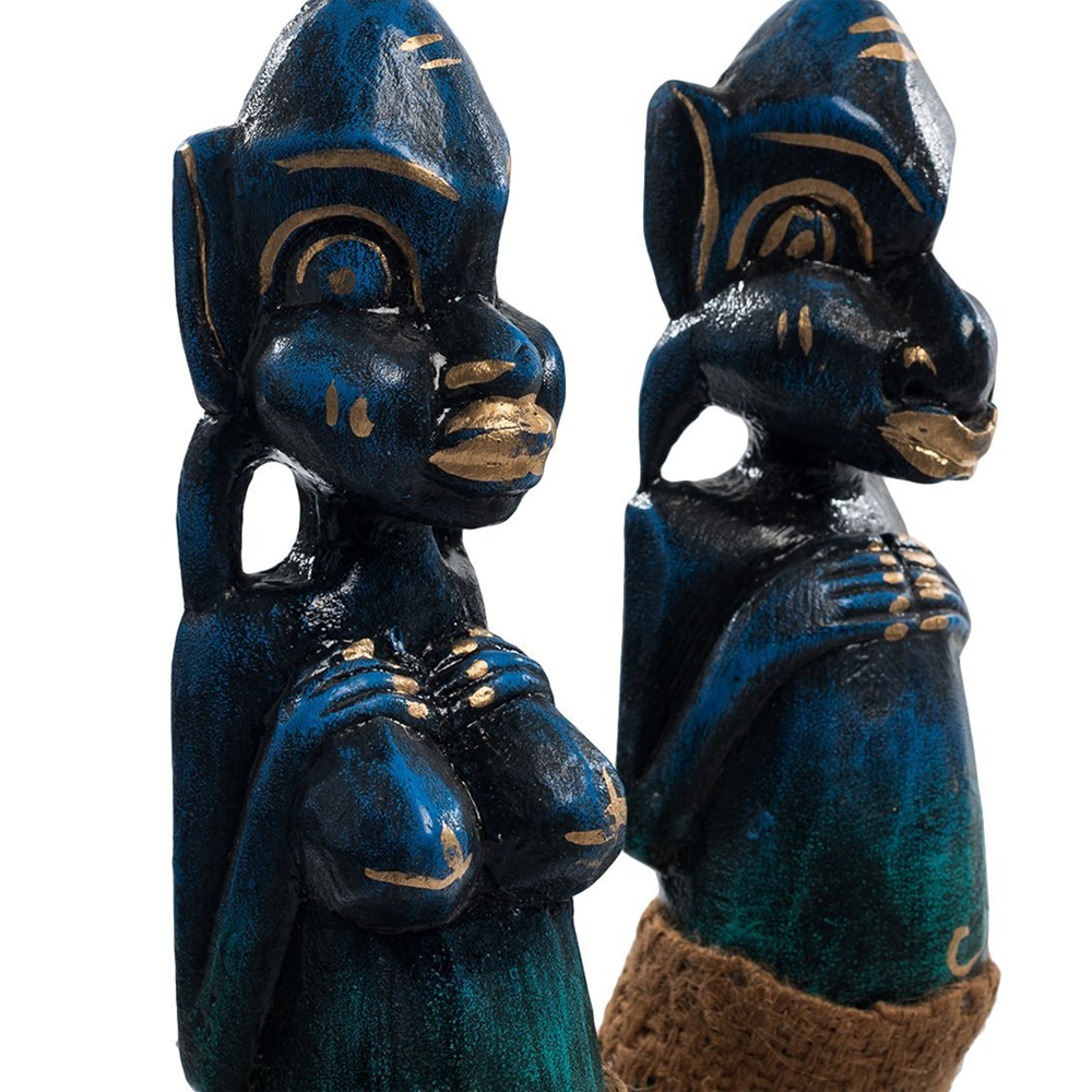 Комплект из 2-х деревянных статуэток Asmat Statuettes Dark Blue