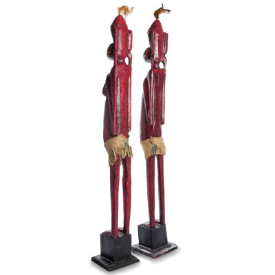 Комплект из 2-х деревянных статуэток Asmat Statuettes Red