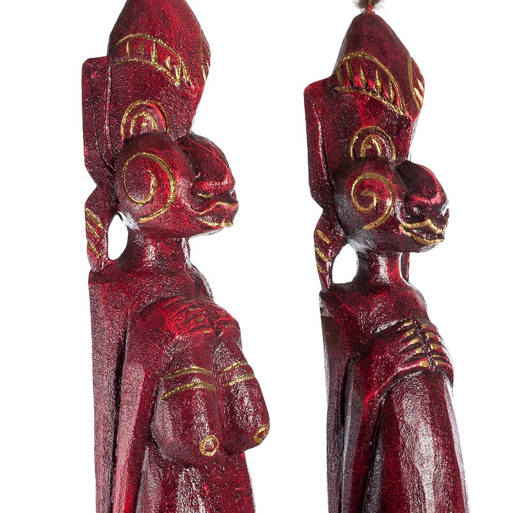 Комплект из 2-х деревянных статуэток Asmat Statuettes Red