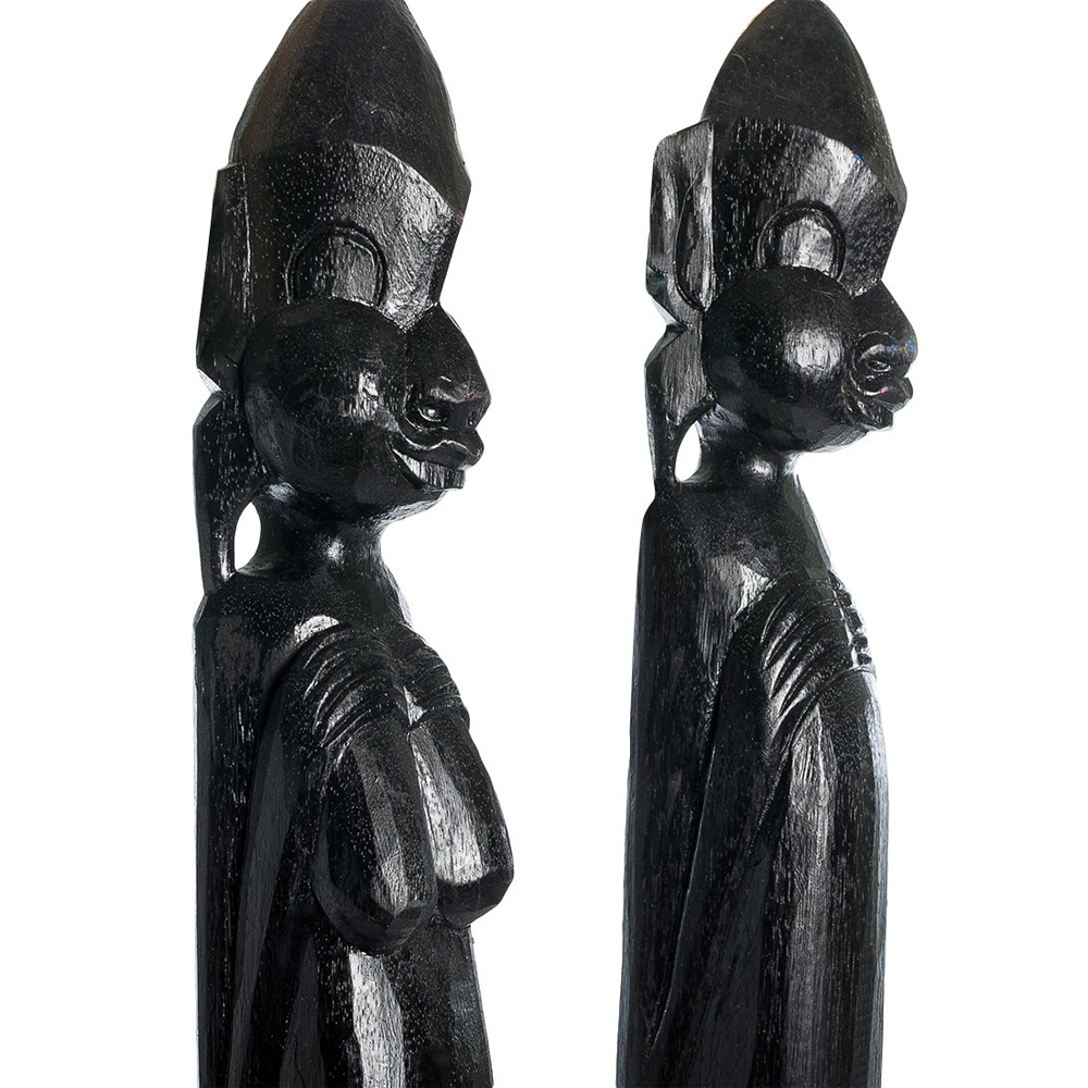 Комплект из 2-х деревянных статуэток Asmat Tall Statuettes Black