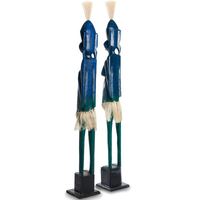 Комплект из 2-х деревянных статуэток Asmat Tall Statuettes Blue