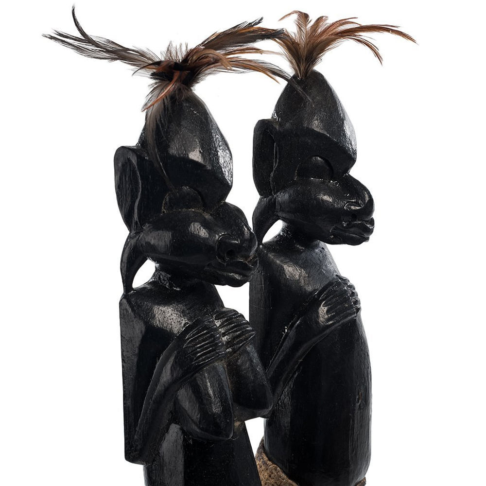 Комплект из 2-х деревянных статуэток Asmat Wooden Statuettes Black