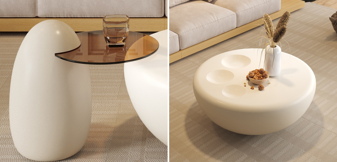 Комплект из 2-х кофейных столов Luis Round Coffee Tables