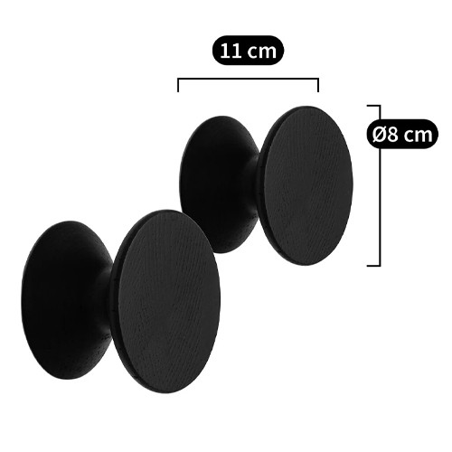 Комплект из 2-х круглых деревянных настенных крючков Bert Wall Hanger