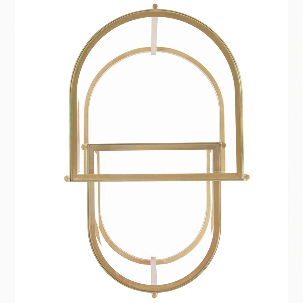 Комплект из 2-х приставных столиков на металлическом основании цвета латунь Ambassador