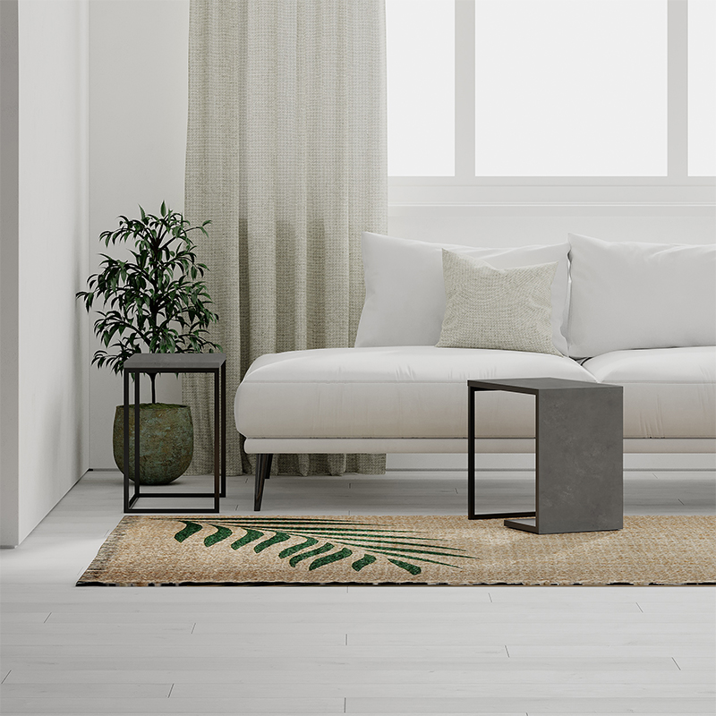 Комплект из 2-х приставных столов серого цвета из дерева ZIGOSH RETRO GREY