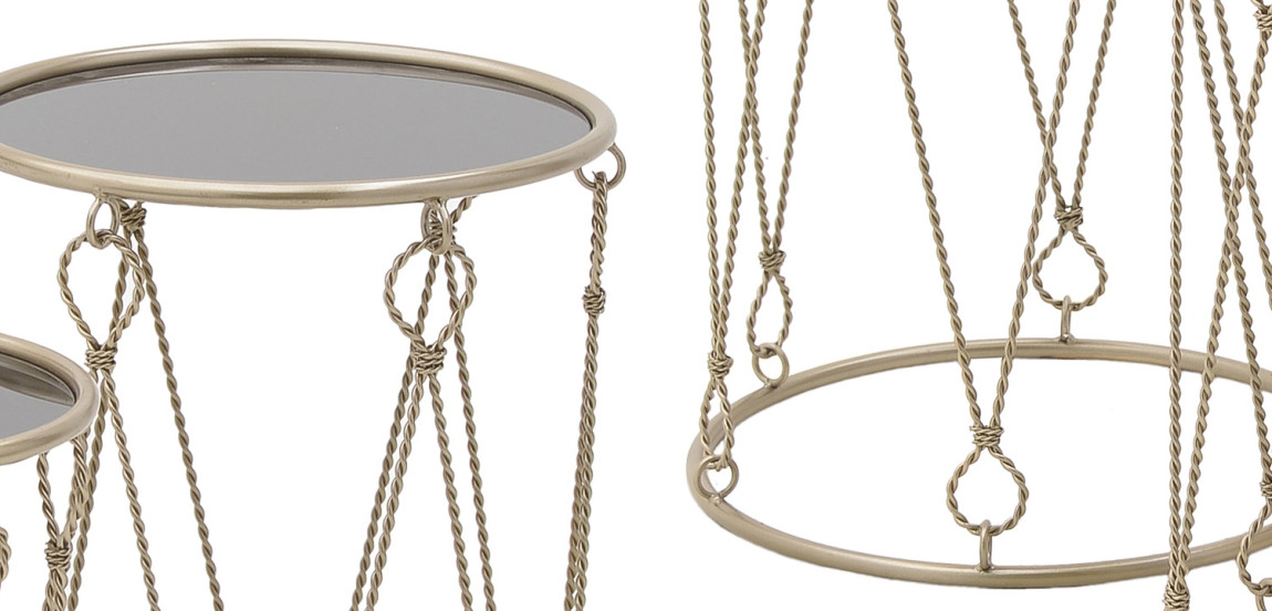 Комплект из 3-х приставных столов Metal Rope Side Tables