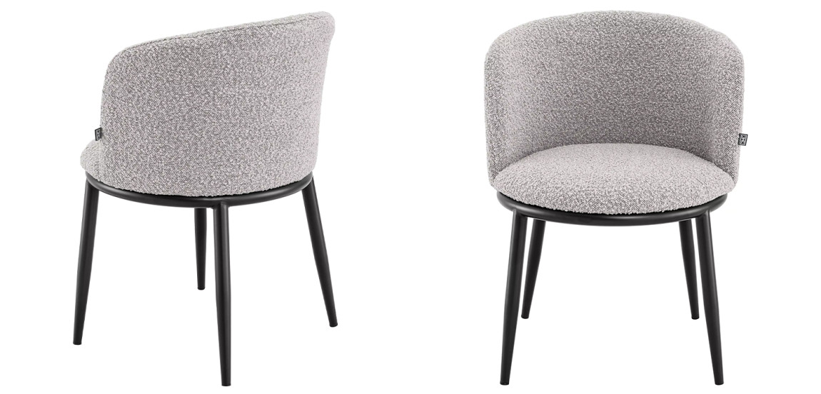 Комплект из двух стульев Eichholtz Dining Chair Filmore Set of 2 Boucle Grey